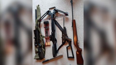 Weapons seized in Cheshire drug raids