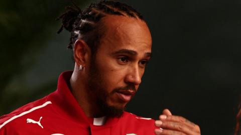 Lewis Hamilton looks downbeat earlier on in the 2025 season
