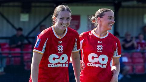 Gwalia United celebrate scoring against Bournemouth Sports