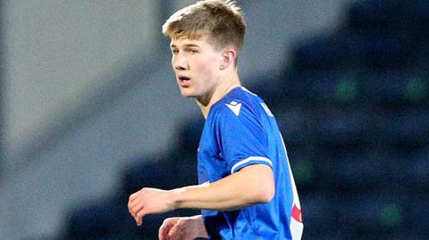 Charlie Olson in action for Blackburn Rovers Under-18s side