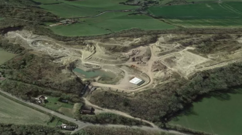 An aerial view of Farley Quarry