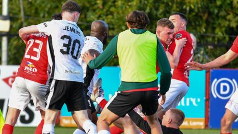 Post-match brawl at Inver Park