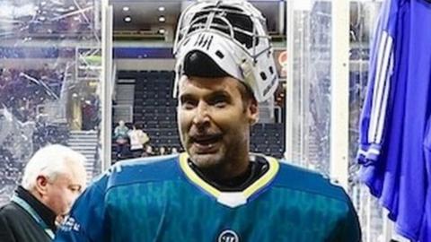 Petr Cech played for Belfast Giants during a charity game in April