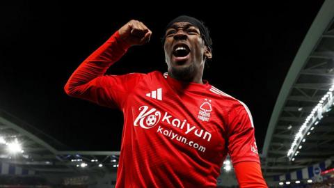Anthony Elanga in action for Nottingham Forest