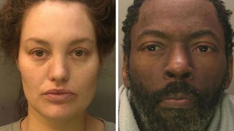 Mugshots of Constance Marten (left) and Mark Gordon (right)