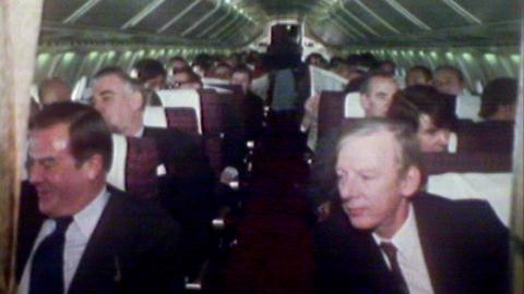 Passengers aboard Concorde's first commercial flight.