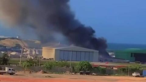 Smoke coming up near Mogadishu airport 