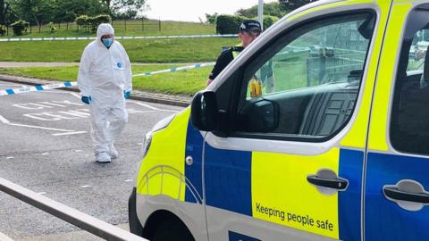 Forensic officer at scene