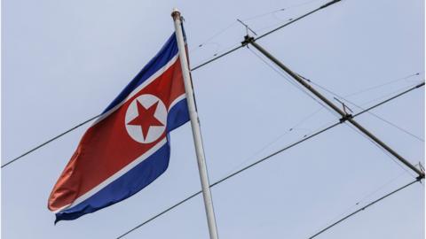 A North Korean flag flies at the North Korean embassy in Kuala Lumpur, Malaysia, 7 March 2017.