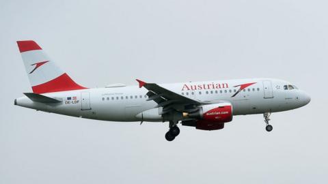 An Austrian Airlines plane left Vienna for Moscow on Friday morning (file pic)