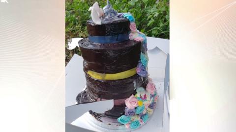 Fly-tipped cake