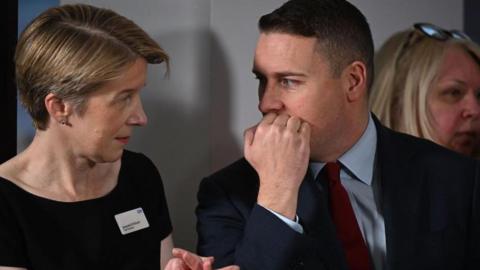 Health Secretary Wes Streeting and NHS England's outgoing chief executive Amanda Pritchard