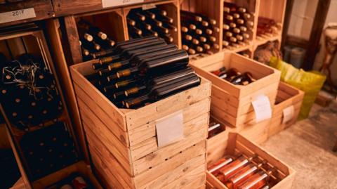 Crates of wine