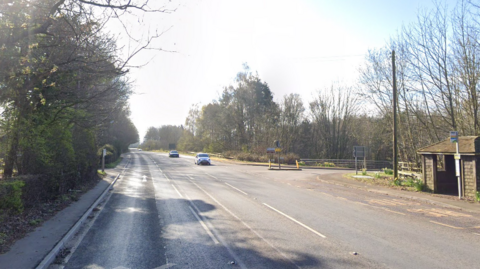 A google street view of the A20 at the junction with The Street, Mersham