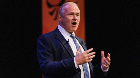 Sir Ed Davey giving his speech at the party's annual conference