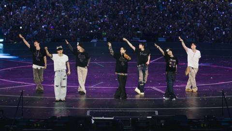 BTS dancing on stage