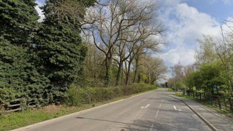 Street view of Victoria Road, in Ellistown, near Coalville, Leicestershire, between Ellistown Terrace Road and the roundabout at B585 West Lane.