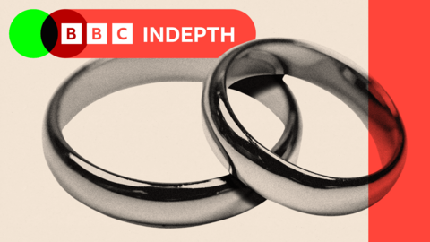 A treated image of two wedding rings