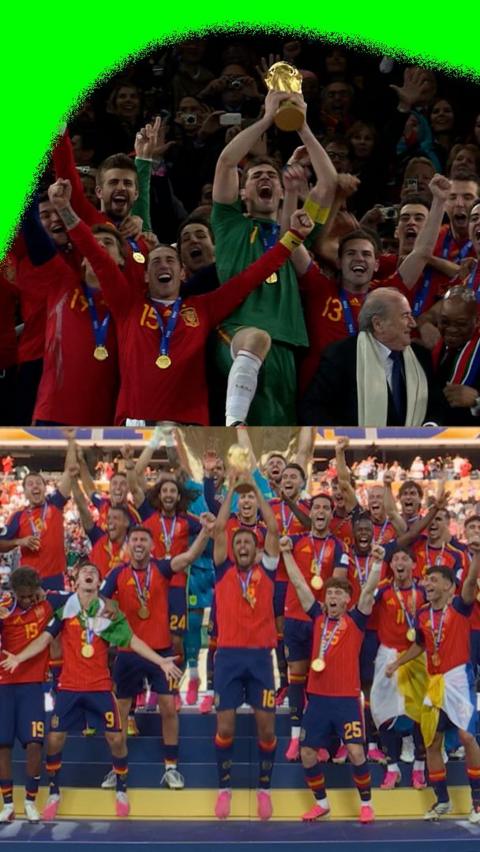 Spain's squads from 2010 and 2026