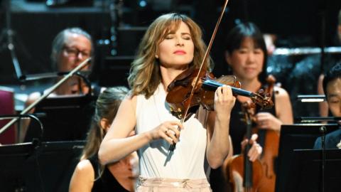 Lisa Batiashvili playing violin at the Royal Albert Hall on the first night of the Proms 2025