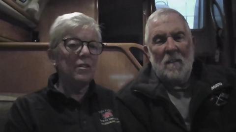 Couple on board yacht that drifted towards Russian warship speak to BBC Newsnight