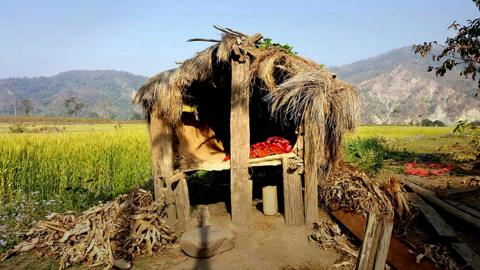 Hut where women go during their period