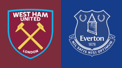 West Ham United and Everton club badges