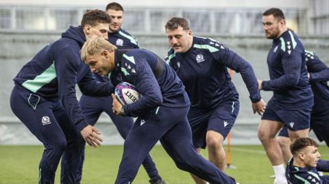 Scotland players in a training session