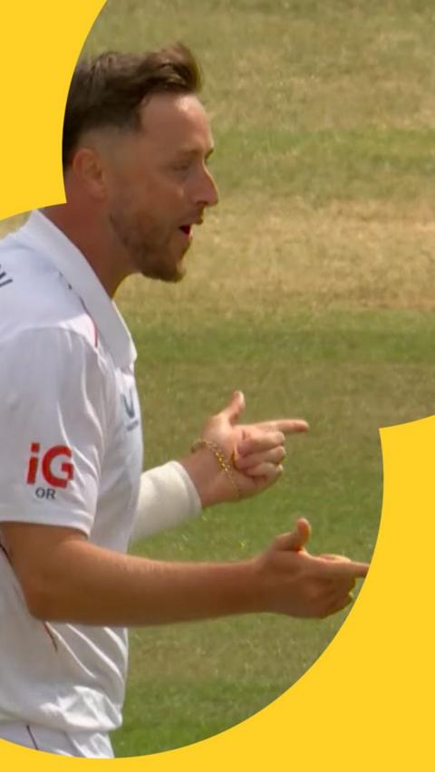 Ollie Robinson after getting a wicket 