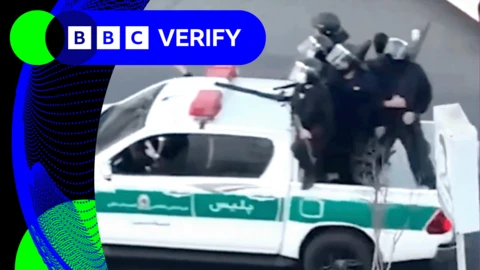 Riot police seen in Iran truck 