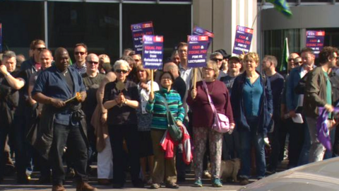 Striking lecturers