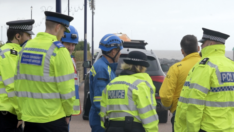 Police and Coastguard teams who are conducting the search for missing Louise Billingham
