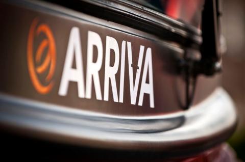 An Arriva logo on a stock image of a bus