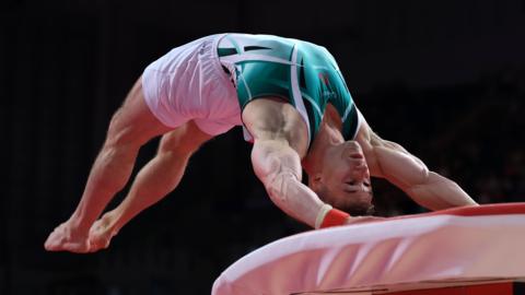 Ewan McAteer in actionin the vault final