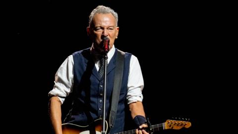 Bruce Springsteen performs during the first night of 'The Land of Hopes and Dreams' tour at Co-op Live on May 14, 2025 in Manchester, England.