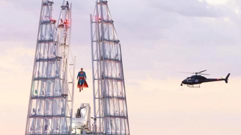 superman above the shard