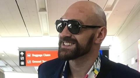 Tyson Fury at the airport, leaving Las Vegas