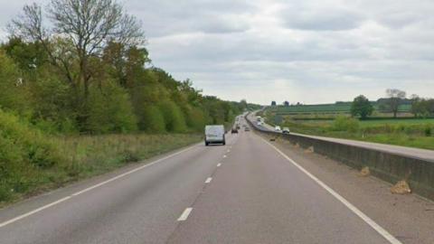 The southbound carriageway of the A46 near Flintham has been closed
