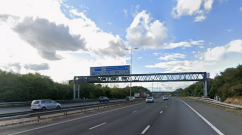 General view of the M5 motorway near junction 7. 