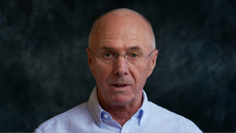 Sven-Goran Eriksson looks straight down the camera