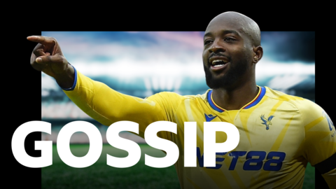 BBC Gossip logo featuring image of Jean-Philippe Mateta playing for Crystal Palace