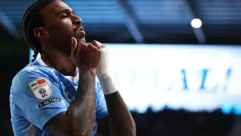 Haji Wright celebrates scoring