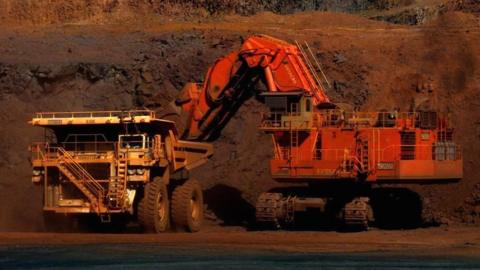 Iron ore being mined in Western Australia