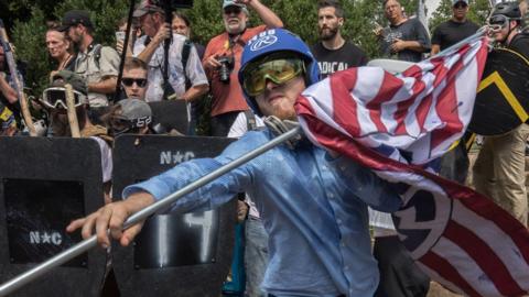 White supremacists and Neo-Nazis at the Unite the Right rally in Charlottesville