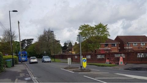 A stretch of road where a new crossing will be