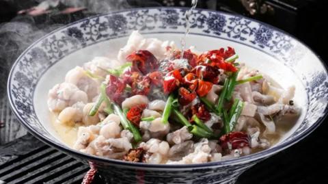A bowl of chinese food