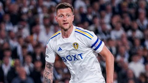 Liam Cooper in action for Leeds United against Norwich City in May 2024