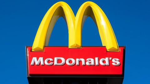 The McDonald's golden arches sign