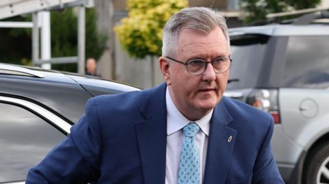 Sir Jeffrey Donaldson arriving at Newry Crown Court on Friday