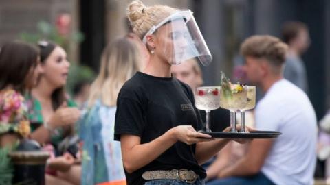 Waitress with drinks